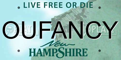OUFANCY New Hampshire License Plate