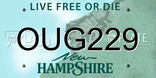 OUG229 New Hampshire License Plate