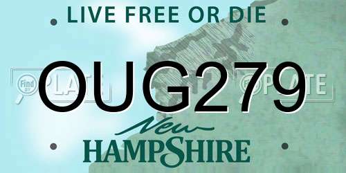 OUG279 New Hampshire License Plate