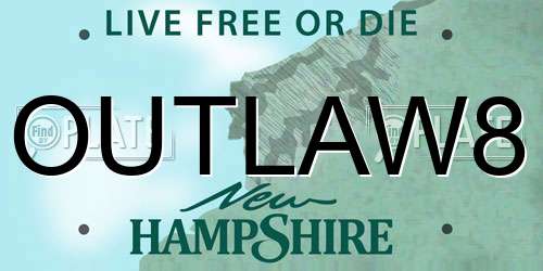 OUTLAW8 New Hampshire License Plate