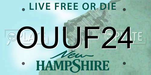 OUUF24 New Hampshire License Plate