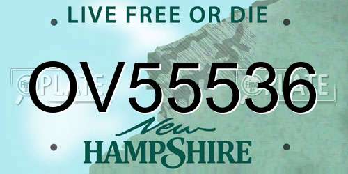 OV55536 New Hampshire License Plate