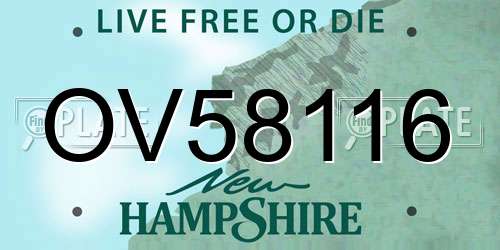OV58116 New Hampshire License Plate