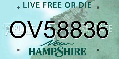 OV58836 New Hampshire License Plate