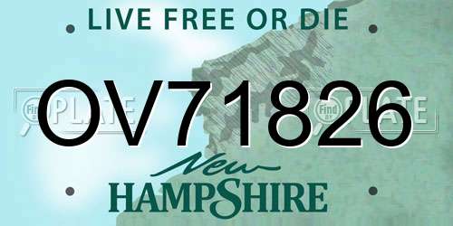 OV71826 New Hampshire License Plate