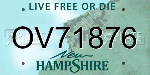 OV71876 New Hampshire License Plate