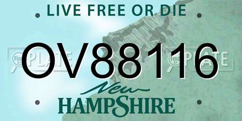OV88116 New Hampshire License Plate