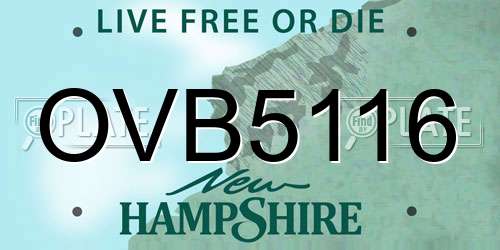 OVB5116 New Hampshire License Plate