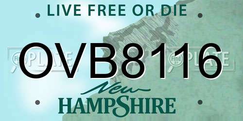 OVB8116 New Hampshire License Plate