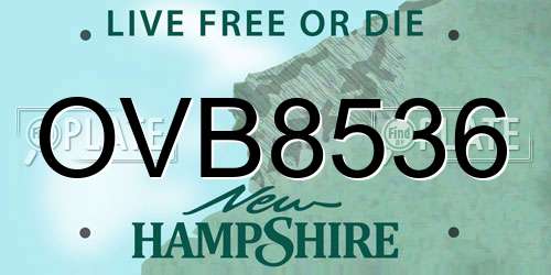 OVB8536 New Hampshire License Plate