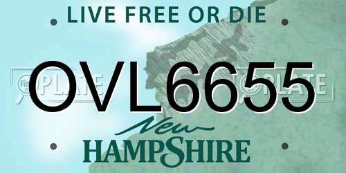 OVL6655 New Hampshire License Plate