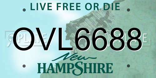 OVL6688 New Hampshire License Plate
