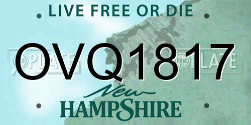 OVQ1817 New Hampshire License Plate