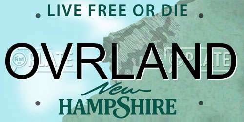 OVRLAND New Hampshire License Plate