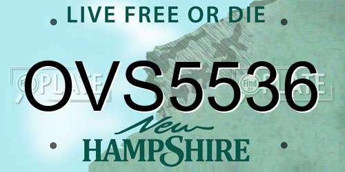 OVS5536 New Hampshire License Plate