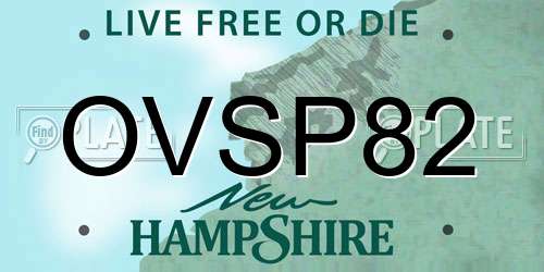 OVSP82 New Hampshire License Plate