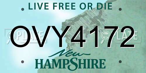 OVY4172 New Hampshire License Plate