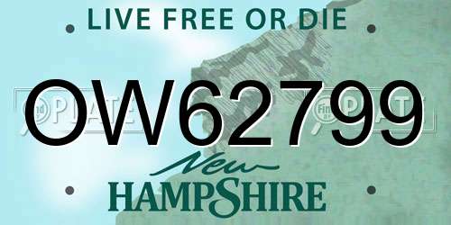 OW62799 New Hampshire License Plate