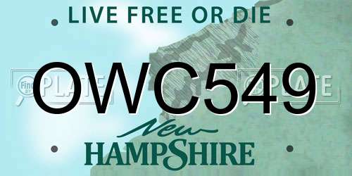 OWC549 New Hampshire License Plate