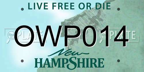 OWP014 New Hampshire License Plate