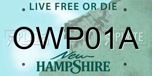 OWP01A New Hampshire License Plate