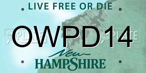 OWPD14 New Hampshire License Plate
