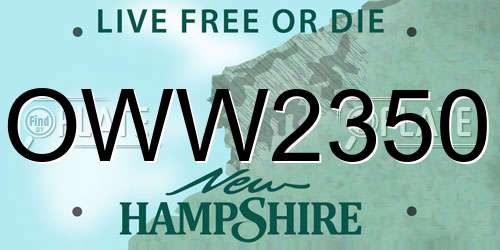 OWW2350 New Hampshire License Plate
