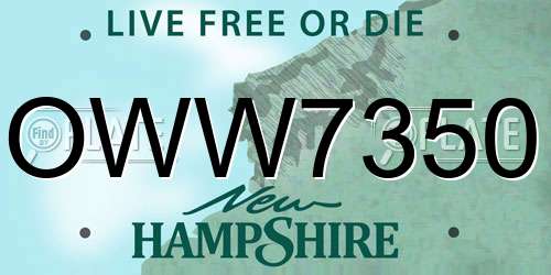 OWW7350 New Hampshire License Plate