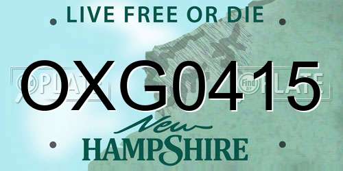 OXG0415 New Hampshire License Plate