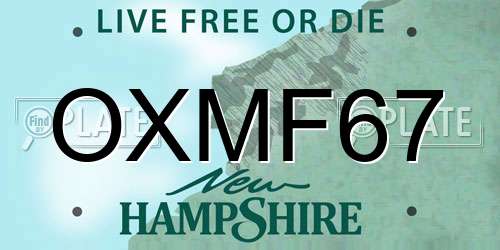 OXMF67 New Hampshire License Plate