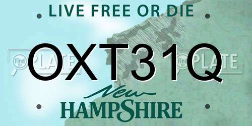OXT31Q New Hampshire License Plate