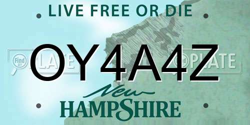 OY4A4Z New Hampshire License Plate