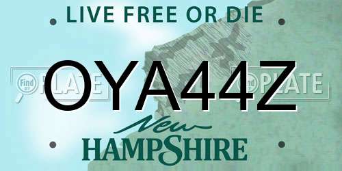 OYA44Z New Hampshire License Plate