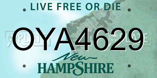 OYA4629 New Hampshire License Plate
