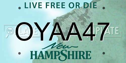 OYAA47 New Hampshire License Plate