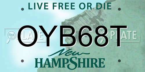 OYB68T New Hampshire License Plate