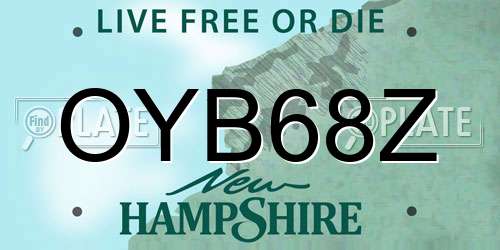 OYB68Z New Hampshire License Plate