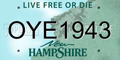 OYE1943 New Hampshire License Plate