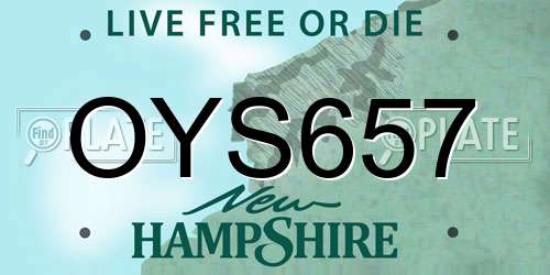 OYS657 New Hampshire License Plate