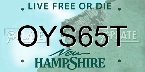 OYS65T New Hampshire License Plate