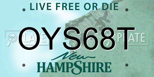 OYS68T New Hampshire License Plate