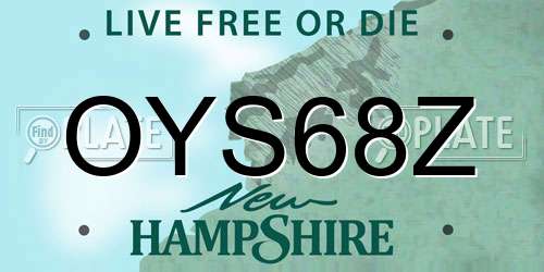 OYS68Z New Hampshire License Plate