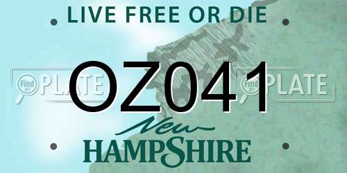 OZ041 New Hampshire License Plate