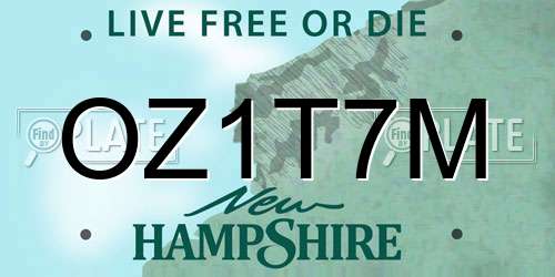 OZ1T7M New Hampshire License Plate
