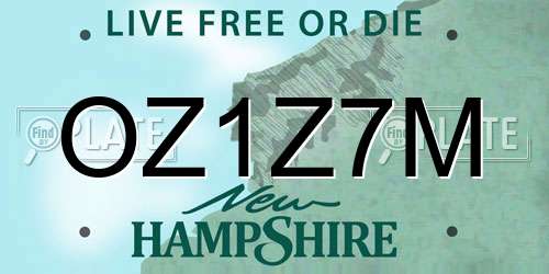 OZ1Z7M New Hampshire License Plate