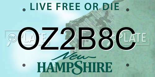 OZ2B8C New Hampshire License Plate