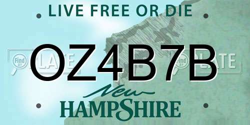 OZ4B7B New Hampshire License Plate