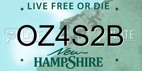 OZ4S2B New Hampshire License Plate