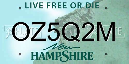 OZ5Q2M New Hampshire License Plate