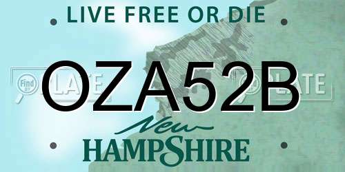OZA52B New Hampshire License Plate